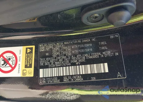 2015 Lexus Rx 350 из США, поврежденный, VIN 2T2ZK1BA4FC167646